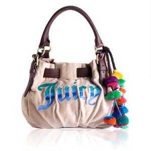 Vintage y2k Juicy Couture Ombre Logo 'Pom-Pom' Tote